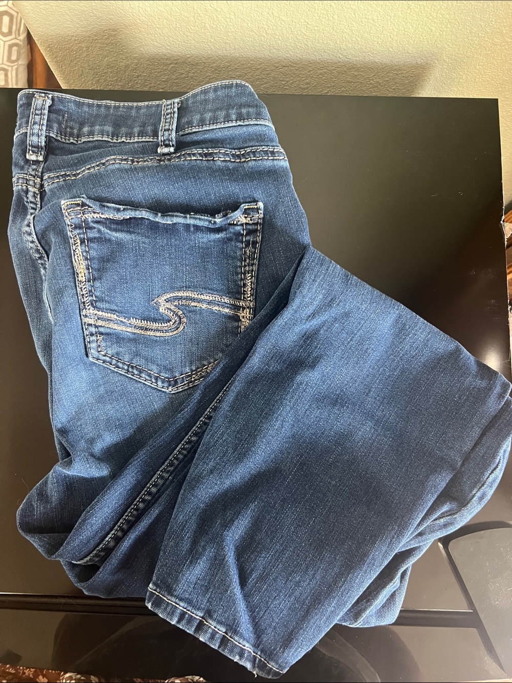Women's Silver Skinny Dark Blue Stretch Denim Jeans
